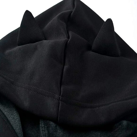 Cat Ear Hoodie Off Shoulder Crop Top Long Sleeve Pullover Sweatshirt ASIAN SIZE - Picture 7 of 16